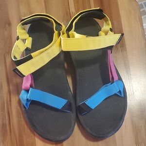 Teva Multicolor Sandals - Yellow, Blue, Pink, Black